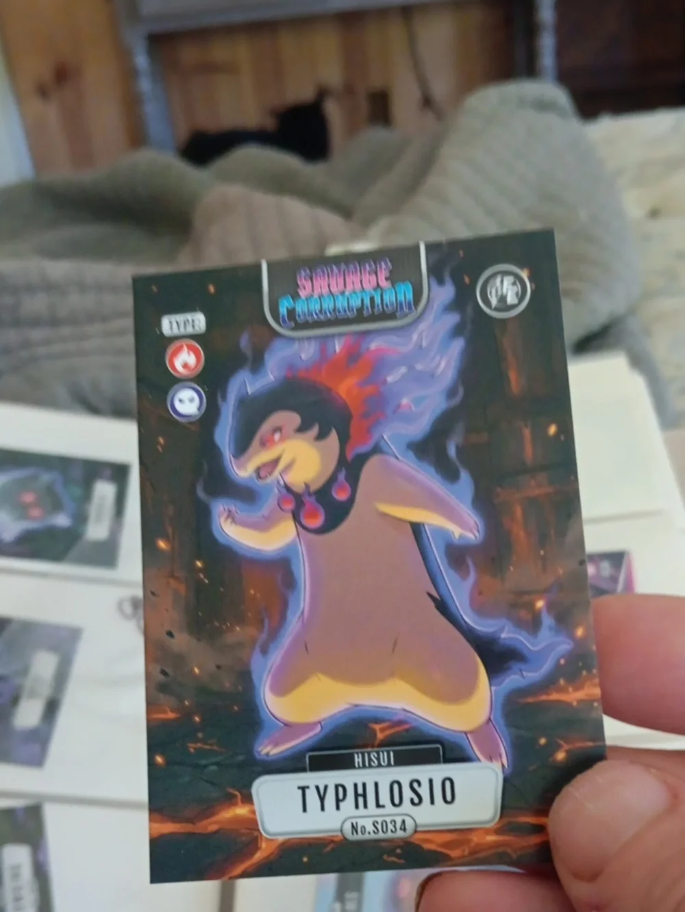 Pokemon Typhlosio Trading Card - Purple, Yellow, Orange, Black